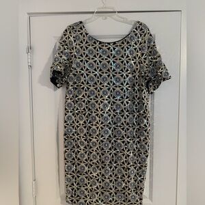 The Limited Navy, Light Blue, Gold and Silver Sequin Dress